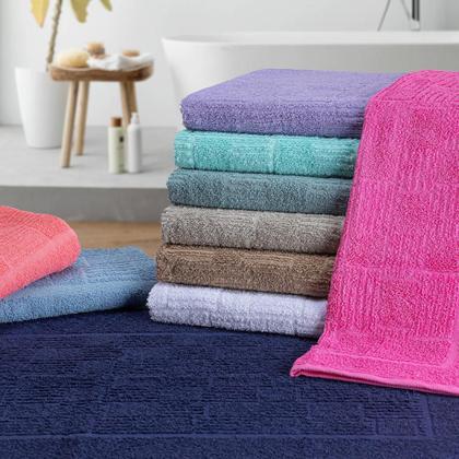 Imagem de Kit 6 Toalha De Piso Para Banheiro Geométrico Jogo Toalhas Saída De Box Tapete Banho Atoalhado Para Pés 100 Algodão 44 X 65 Cm Renova Enxovais