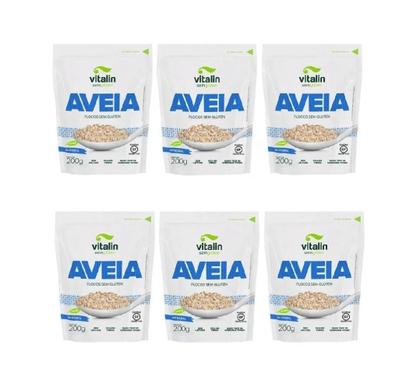 Imagem de Kit 6 X Aveia Flocos Integral S/Glúten 200G Vitalin