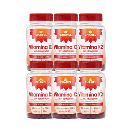 Imagem de Kit 6x Vitamina K2 500mg 60 Cps - CHAMEL