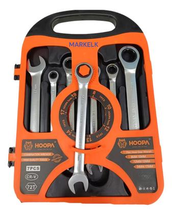 Imagem de Kit 7 Peças Jogo Chave Ferramenta Combinada Catraca Boca -Q-2916