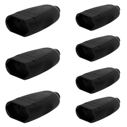 Imagem de Kit 7 Plug Femea 2p+t Pb Axial 10a 250v Cor Preto Legrand
