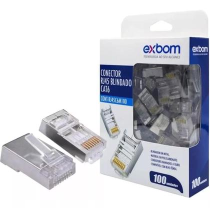 Imagem de Kit 70 Conector Blindado Rj45 Cristal 8P8C Cat6