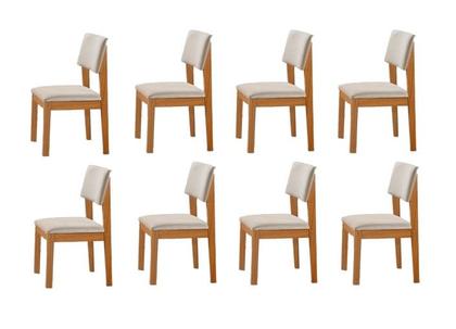 Imagem de Kit 8 Cadeiras para Mesa de Jantar Estofada - Jade - LJ Móveis