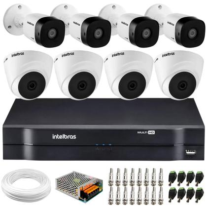 Imagem de Kit 8 Câmeras de Segurança Intelbras Completo Dvr 8 ch + 8 Câmeras VHC 1120B S/HD