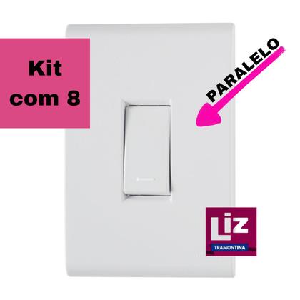 Imagem de Kit 8 Interruptor Three Way Paralelo Tramontina Liz 10A/250V 