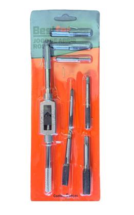 Imagem de Kit 8 Peças Jogo Macho Abrir Fazer Rosca Aço Carbono - Bestfer