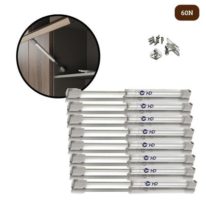 Imagem de Kit 8 Pistão À Gás Com Amortecedor Para Armário Cozinha 60N