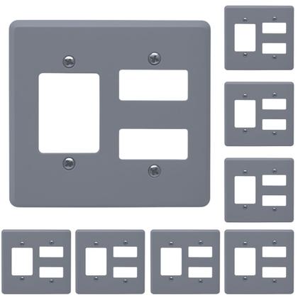 Imagem de Kit 8 Placas 4x4 5 Módulos Cinza Separados Silentoque 8532