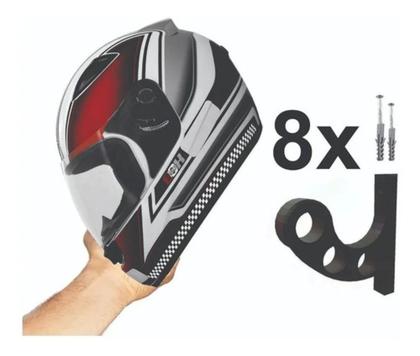 Imagem de Kit 8 Suportes De Parede Para Capacetes Laranja