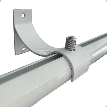 Imagem de Kit 8 un Suporte Alumínio Perfil Invertido Varão Wave 28mm Cor Cortina Instalação Parafuso