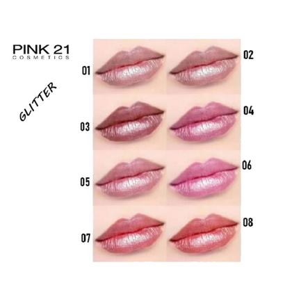 Imagem de Kit 8 unid. Lip Gloss Glitter Fashion Pink 21 CS-4215 Batom