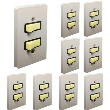 Imagem de Kit 9 Interruptor Simples 2 Mod Silentoque Conj 2110 Pial