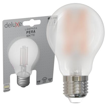 Imagem de Kit 9 Lampada Led Pera Matte 9w Filamento Branco Neutro 4000k E27