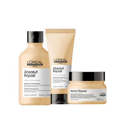 Imagem de Kit Absolut Repair Gold Quinoa Shampoo, Condicionador e Máscara