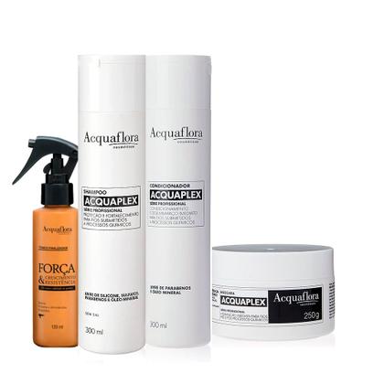 Imagem de Kit Acquaflora Série Profissional Acquaplex - Máscara Capilar 250g & Acquaflora Acquaplex Concentrado Queratina (4 unida