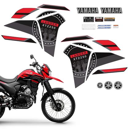 Imagem de Kit Adesivos Yamaha Lander Xtz 250 2023/2024 Vermelho + Logo