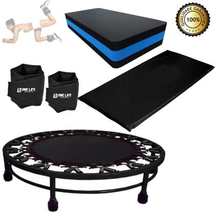 Imagem de Kit Aeróbico Mini Jump+Colchonete + Caneleira 5 Kg+ Step