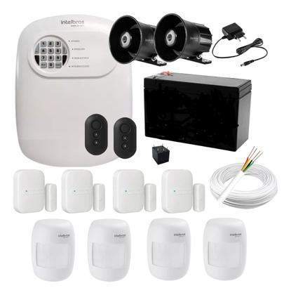 Imagem de Kit Alarme Híbrido Intelbras ANM 24 NET com 8 Sensores e Duas Sirenes