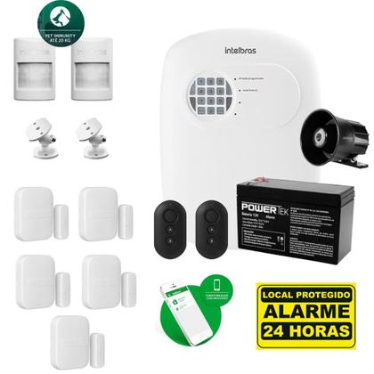Imagem de Kit Alarme Sem Fio Intelbras ANM 24 NET, 5 Sensores Magnéticos, 2 PET Infra , Bateria