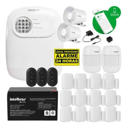 Imagem de Kit Alarme Sem Fio Intelbras ANM 24 NET com 14 Sensores e 2 Sirenes