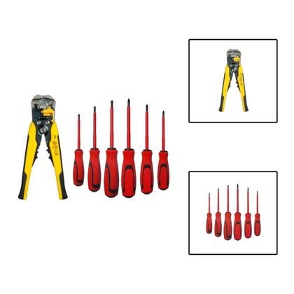 Imagem de Kit Alicate Decapador Crimpador Com 6 Chaves Isoladas