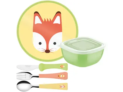 Imagem de Kit Alimentação Infantil 5 Peças Animais Tramontina Baby Friends Colorido