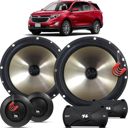 Imagem de Kit Alto Falantes Dianteiros Chevrolet Equinox 2017 Até 2021 - Hurricane Platino Duas Vias 320w