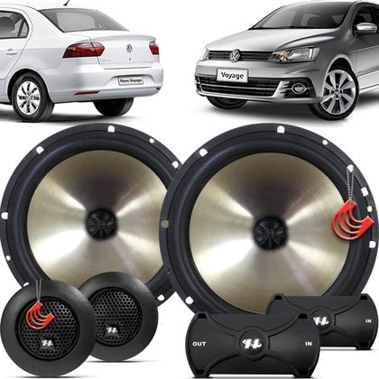 Imagem de Kit Alto Falantes Dianteiros Volkswagen Voyage G7 2017 até 2018 - Hurricane Platino Duas Vias 320w