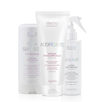 Imagem de Kit Amend Essencial Seca Sem Frizz, Acidificante e Blindagem