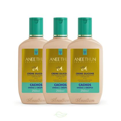 Imagem de Kit Aneethun 3 Cremes de Silicone Cachos Linha A Pronta Entrega