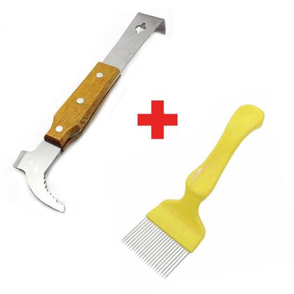 Imagem de Kit Apicultura Formão Inox + Garfo Desoperc inox 21 pin
