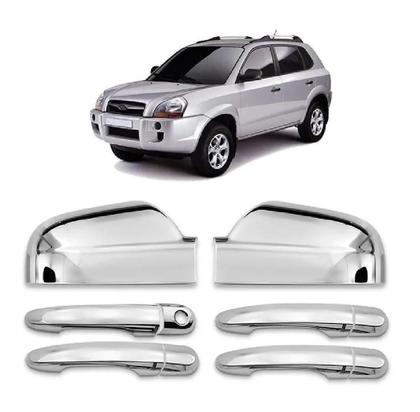 Imagem de Kit Aplique Capa Cromada Maçanetas Retrovisor Tucson 2007