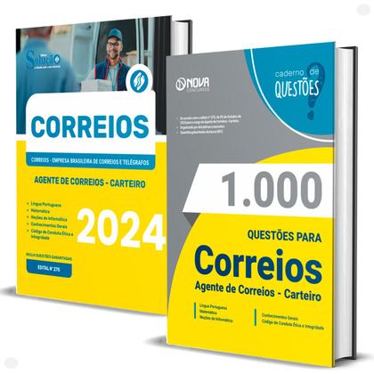 Imagem de KIT Apostila correios Agente de Correios + 1000 Questões