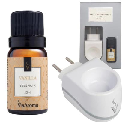 Imagem de Kit Aromatizador Difusor Elétrico Com Essência Vanilla Via Aroma Standard Ambiente Casa
