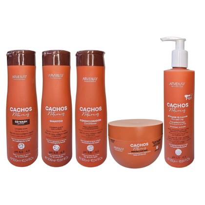 Imagem de Kit Arvensis Professional Cachos Naturais Shampoo 300ml  Condicionador 300ml  CoWash 300ml  Ativador De Cachos Curl Defining 300ml  Máscara 250g