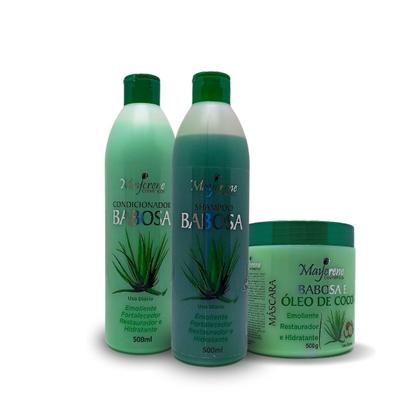 Imagem de Kit Babosa e Óleo de Coco 500g Maycrene Sh + Cond + Másc
