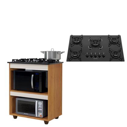 Imagem de Kit Balcão Cooktop Turim com Fogão Cooktop 5 Bocas Itatiaia