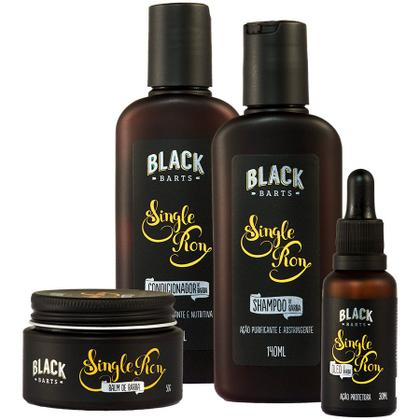 Imagem de Kit Barba Shampoo + Balm + Condicionador + Óleo Single Ron Black Barts