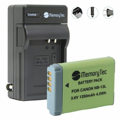 Imagem de Kit Bateria NB-13L + carregador para câmera digital e filmadora Canon PowerShot G5 X, G7 X, SX620, SX720 HS