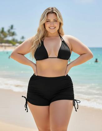 Imagem de Kit Biquíni + Saída De Praia Conforto Estilo Plus Size