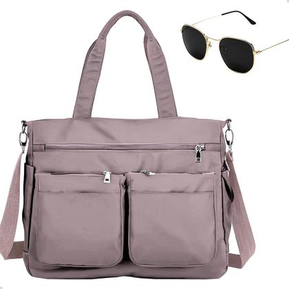 Imagem de Kit Bolsa Feminina Grande Multiuso Transversal + Óculos De Sol Hexagonal