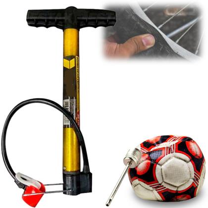 Imagem de kit bomba para bola encher pneu bomba com bico bomba de ar manual