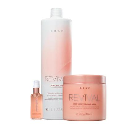 Imagem de Kit BRAÉ Revival Cond 1L, Mascara Reconstrutora e Shine Oil