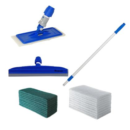 Imagem de Kit Bralimpia c/ Fibras + Suporte LT + Cabo e Rodo Dry