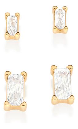 Imagem de Kit Brinco Solitários Retangulares Composto 527048