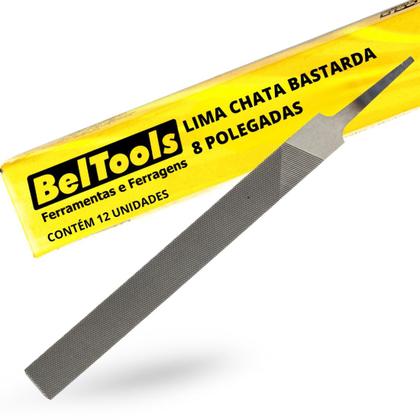 Imagem de Kit C/ 12 Lima Chata Bastarda 8 Pol Beltools