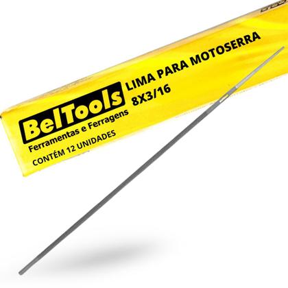 Imagem de Kit C/ 12 Lima P/ Motoserra 8x3/16 Beltools