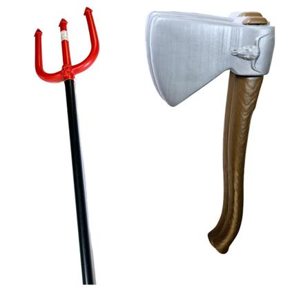 Imagem de kit c/2 1 Trident trispeto fantasia halloween e 1 machado lenhador
