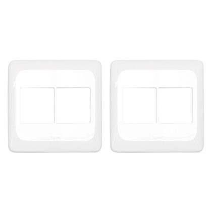 Imagem de Kit C/2 - Espelho Placa Pial Pop C/Suporte 4X4 4Int Lgp44...