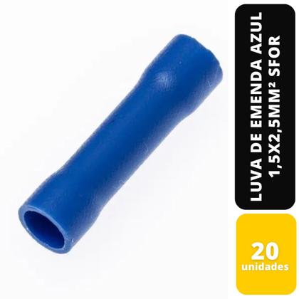 Imagem de Kit c/20 luva de emenda azul 1,5x2,5mm² sfor